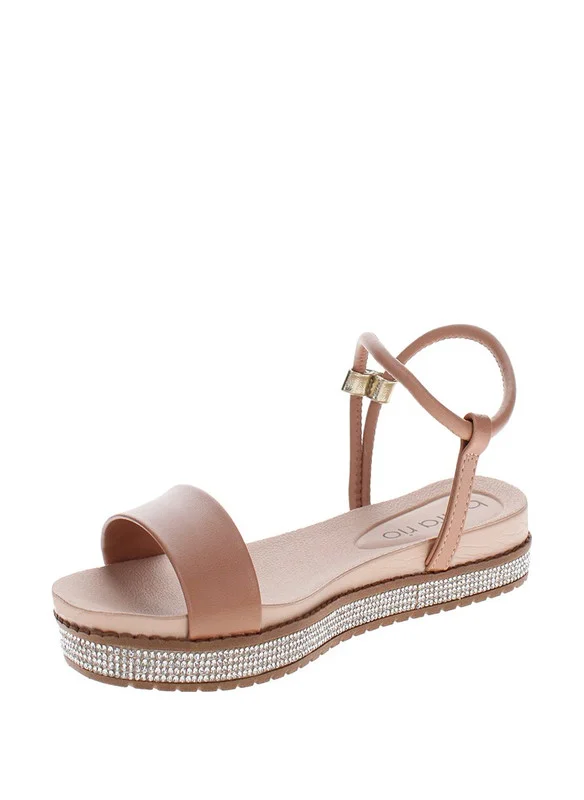 بيرا ريو Beira Rio Ladies Flat Sandals Nude | Made In Brazil