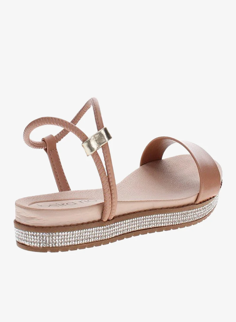 Beira Rio  Beira Rio Ladies Flat Sandals Nude | Made In Brazil for Women | Best Price UAE