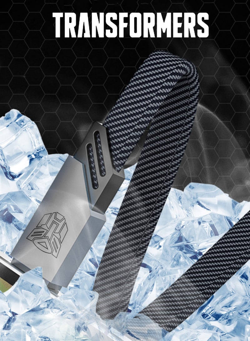 TRANSFORMERS TF-A08 Charging Braided Cable – 1.5m USB-A to Type C, 100W Power, Durable & Tangle Free Design – Grey - Image 5