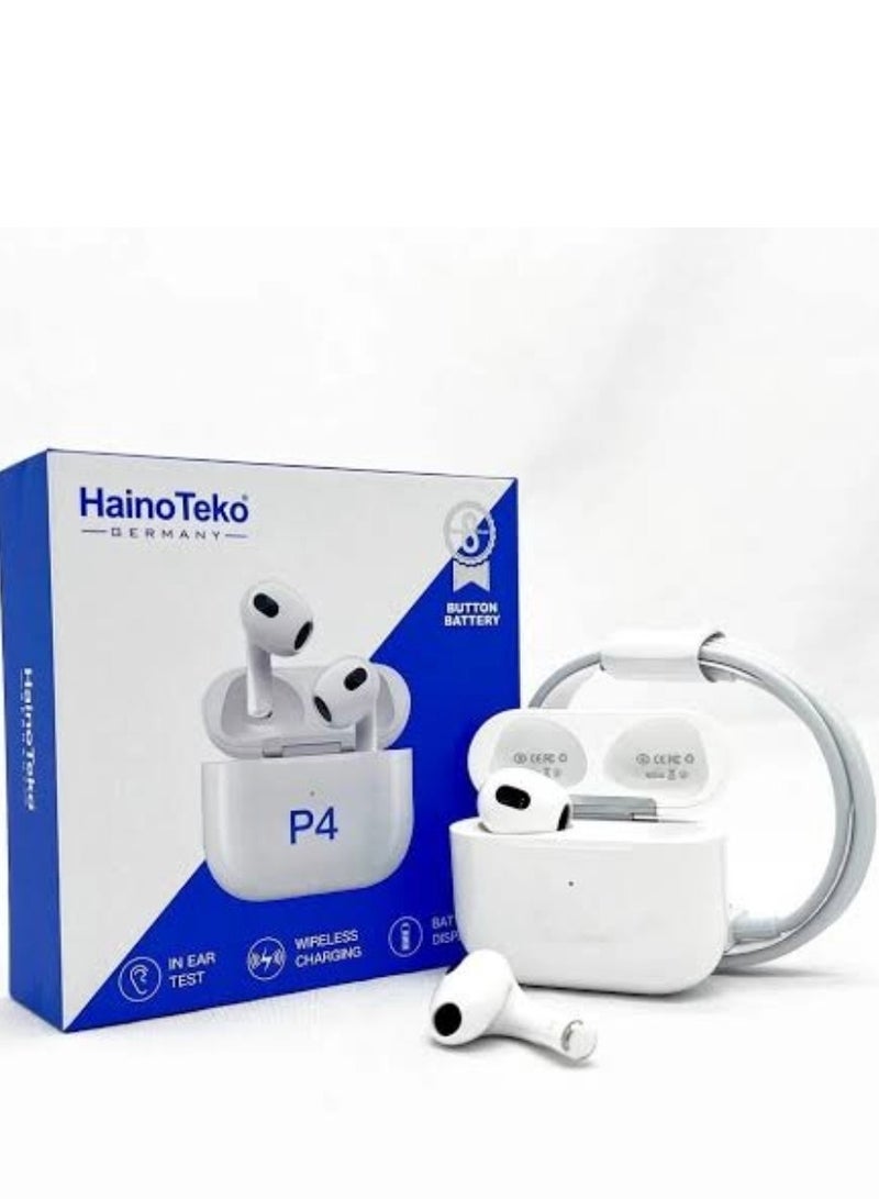 Haino Teko Germany P4 Wireless Bluetooth In Ear Headphone With HD Clear Mic and Touch Control Compatible With iPhone 13 Mini - Image 3
