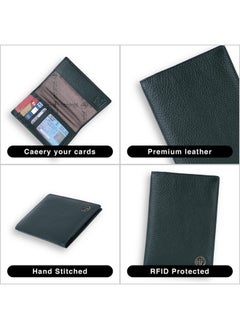 HAMMONDS FLYCATCHER HAMMONDS FLYCATCHER Genuine Leather Passport Cover, Passport Holder for Men and Women - Travel Accessories Document Organizer, RFID Protected Passport Wallet with Card Slots for Trips - Green  - Image 5