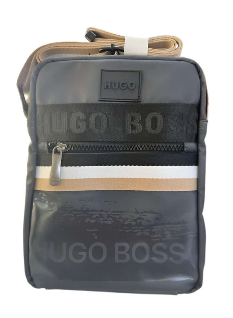 BOSS Hugo Boss Bag with Signature Stripe - Grey/Black