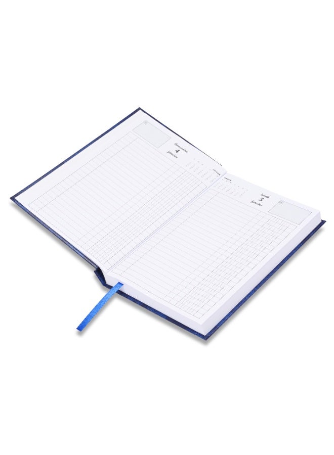 FIS 2026 Diary, French A5 Diary Size(148x210mm), Hard Cover Vinyl Materials, French Language, 60gsm White Paper, Blue Color-FSDI29FR26BL - Image 4