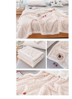 BAIG Double Layer Thick Winter Blanket Throw Soft Warm Sherpa Wool Super King Size Blankets for Beds Plaid Taff Cashmere Lamb Thermal Quilt Bedspread 200*230CM-Grey  - Image 2