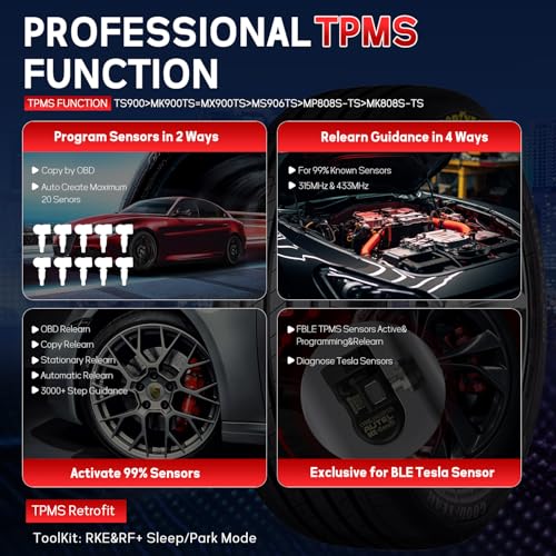 Autel MaxiTPMS TS900, Scanner & TPMS Programming Tool 2-in-1, Upgrade of MK900BT, MK900TS, MS906TS, MX900, MK900, All System Diagnosis, 40+Services CAN FD/DoIP Program Autel MX Sensors - Image 3