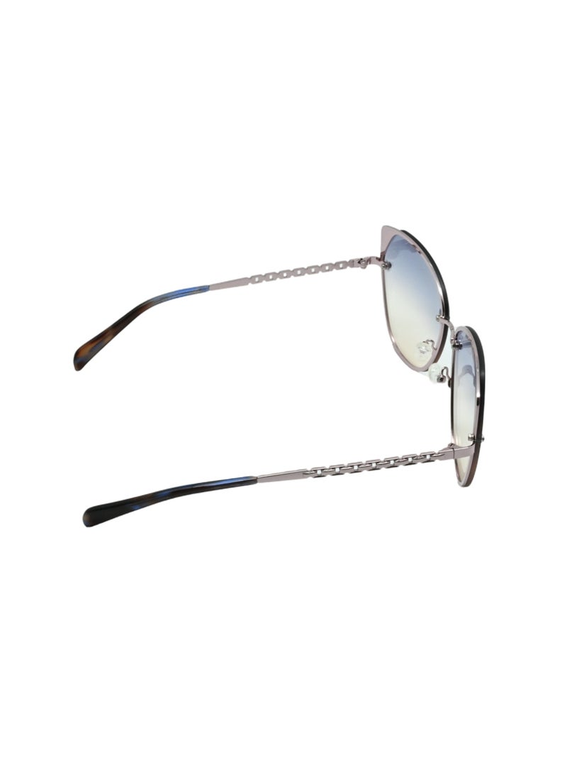 دلس دي إل إس نظارات شمسية للرجال والنساء - إطار معدني على شكل عين القطة مع عدسات مقاومة للأشعة فوق البنفسجية متعددة الاستخدامات (MS9005-C3) - Image 4