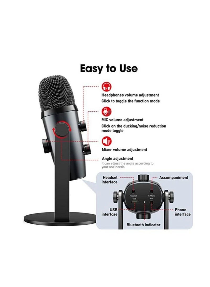 Jmary PW10 Professional Metal Voice Recording Usb Condenser Studio And Podcast Recording Gaming Microphones - Image 3