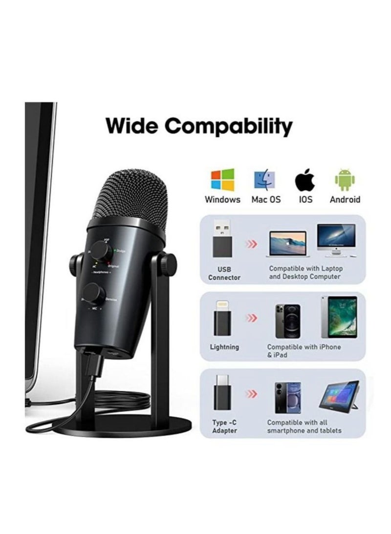 Jmary PW10 Professional Metal Voice Recording Usb Condenser Studio And Podcast Recording Gaming Microphones - Image 2