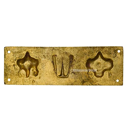 Bhimonee Decor by Modern Gift Centre | Pure Brass Shanku Chakra Hanging Wallplate | 7.75 x 2.5 Inches | 500gm Weight | Traditional Spiritual Wall Decor for Home, Temple, and Office - Image 4