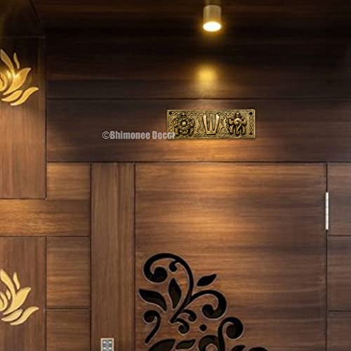 Bhimonee Decor by Modern Gift Centre | Pure Brass Shanku Chakra Hanging Wallplate | 7.75 x 2.5 Inches | 500gm Weight | Traditional Spiritual Wall Decor for Home, Temple, and Office - Image 3