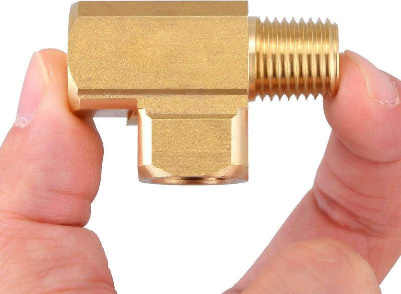 LitOrange 1 PCS Metals Brass Pipe Fitting Barstock Male Branch Tee T Adapter 1/2" NPT Female x 1/2" NPT Male x 1/2" NPT Female - Image 1