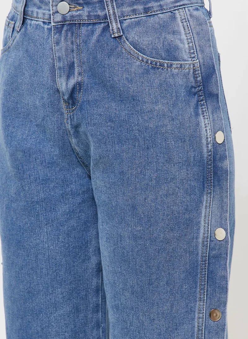 Ginger Side Button Detail Jeans
