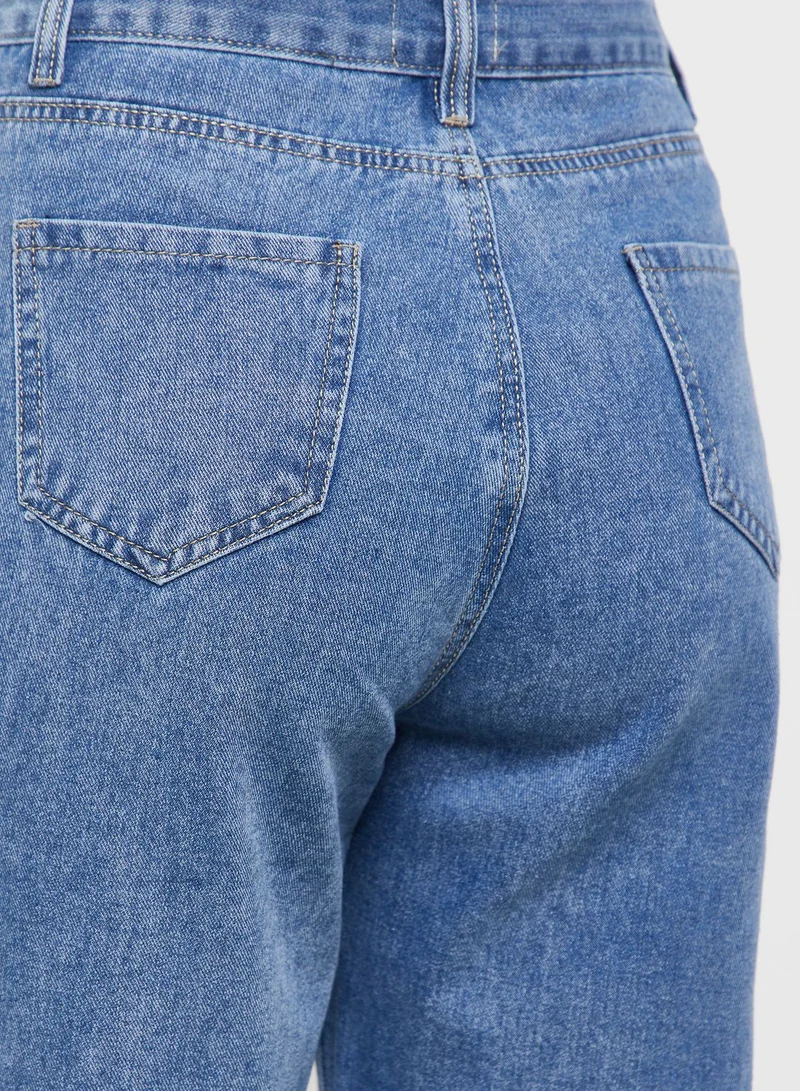 Ginger Side Button Detail Jeans