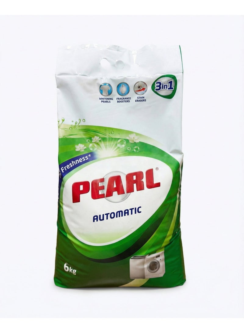 Pearl Laundry Detergent Powder Low Foam Original 6kg Promo Pack Bag Whitening Pearls Stain Erasers for Automatic  Machine 6 Kg - Image 1