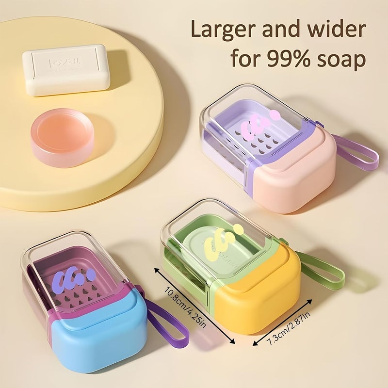 Green Breathable Travel Soap Box Portable Leak Proof Toiletries Storage Organizer for Fitness Bathroom - Image 1