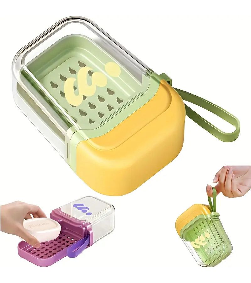 Green Breathable Travel Soap Box Portable Leak Proof Toiletries Storage Organizer for Fitness Bathroom - Image 2