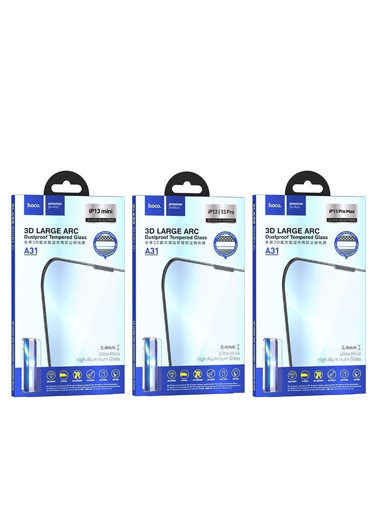 Hoco A31 Full Screen 3D Large Arc Tempered Glass Screen Protector for iPhone I3 | 13 Pro