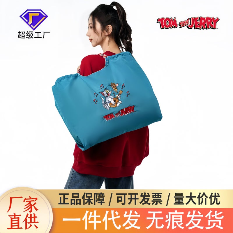 Cat And Mouse Genuine New Embroidered Large Capacity Shoulder Bag Fashionable All-Match Shoulder Crossbody Bag Music Cat - Image 2