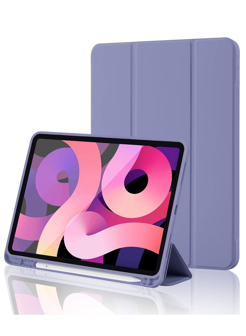 ELTRAZONE iPad 10th Generation Case 2022 with Pencil Holder - Soft TPU Back Protective Smart Trifold Stand Cover for iPad 10.9 Inch (10th Gen), Auto Wake/Sleep - Blue Gray - Image 1