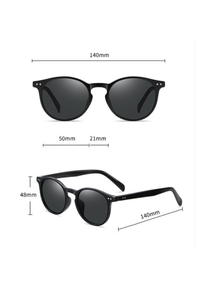 Retro Polarized Sunglasses - UV400 Protection Handmade Triacetylcellulose Round Frame - Image 2