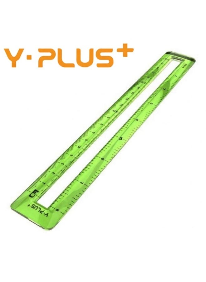 YPlus Y-Plus+ MID Ruler, 30cm - Flexible, transparent, and shatterproof plastic ruler with dual scale (cm/inch) for school and office supplies - Image 3