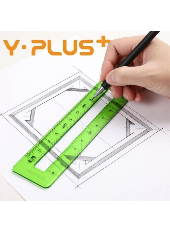 YPlus Y-Plus+ MID Ruler, 30cm - Flexible, transparent, and shatterproof plastic ruler with dual scale (cm/inch) for school and office supplies - Image 4