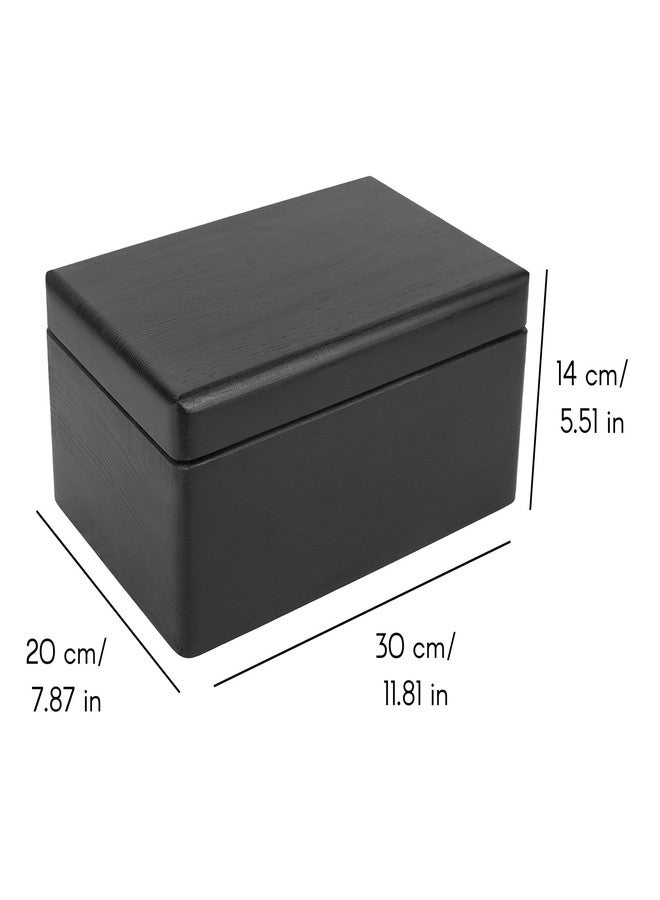 Creative Deco Large Black Wooden Box Storage with Hinged Lid | 11.8 x 7.87 x 5.51 inches (+-0.5) | Gift Box for Tool Dog Toy Shoes Clothes Kitchen Storage | Wood Keepsake Chest - Image 3