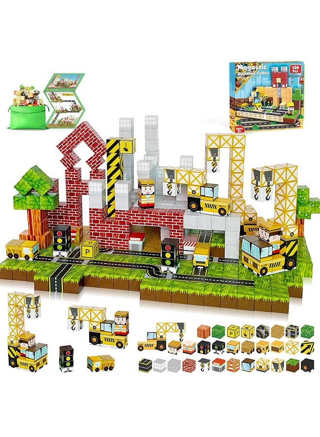 Paka Rabbit 100PCS Magnetic Blocks, Magnetic Building Blocks Toddler Magnet Toys, Magnetics Tiles STEM Sensory for 3+ Year Boys&Girls, Toddler Creative Learning Toys - Image 4