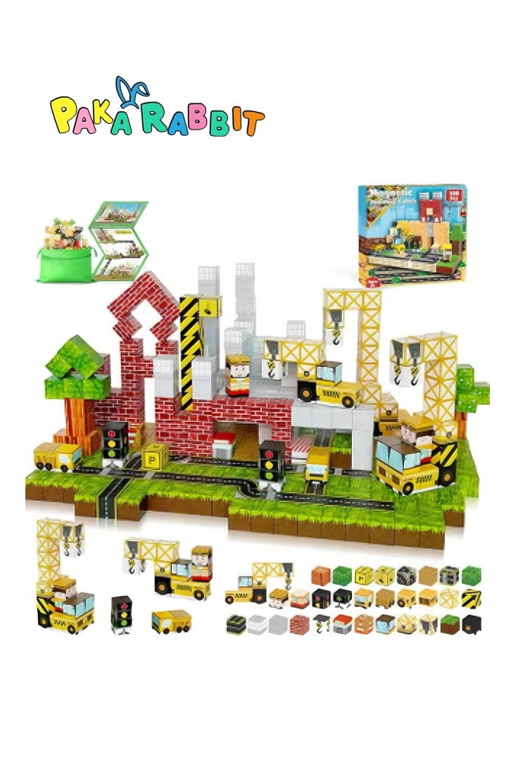 Paka Rabbit 100PCS Magnetic Blocks, Magnetic Building Blocks Toddler Magnet Toys, Magnetics Tiles STEM Sensory for 3+ Year Boys&Girls, Toddler Creative Learning Toys - Image 1