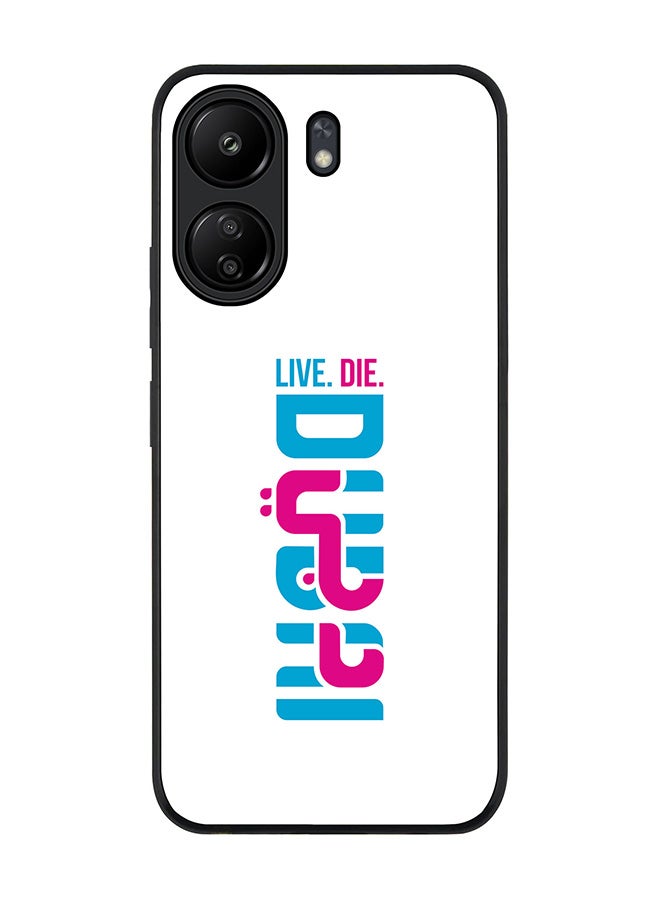 Stylizedd Rugged Black edge case for Xiaomi Poco C65, Slim fit Soft Case Flexible Rubber Edges Anti Drop TPU Gel Thin Cover- Live Die DUBAI - Image 1