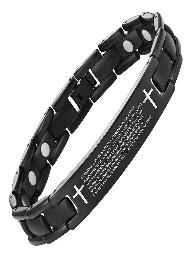 Willis Judd Christian Bracelet For Men English Lords Prayer Christian Religious Gift 8.5inch Titanium - Image 1