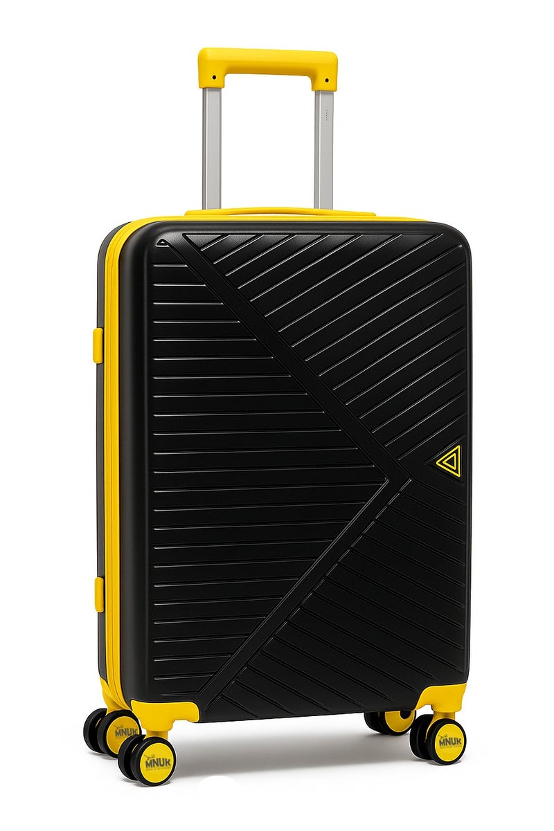MNUK VIATOR PREMIE Set of 3 Luggage| Polypropylene (PP) Hardside Luggage Trolley|Double 360Â° 4 Wheeler & Anti-theft Zipper| Cabin-20 Inch, Medium- 24 Inch, Large-28 Inch|BLACK - Image 3
