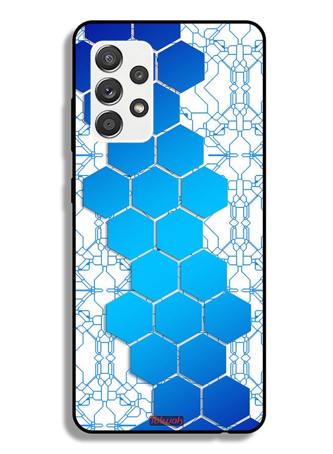 Tolwak Samsung Galaxy M32 5G Protective Case Cover Honeycomb Hexagon Icon Networks - Image 1