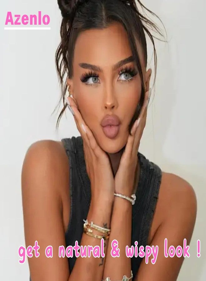 Azenlo False Eyelashes 48 Pairs Faux Mink Lashes 14mm Wispy Lashes 3D Fluffy Cat Eye Lashes Pack Bulk Wholesale Strip Lashes(style 48-045) - Image 4