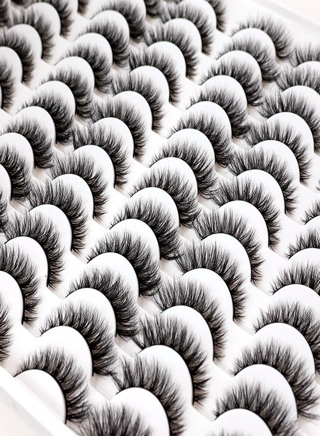 Azenlo False Eyelashes 48 Pairs Faux Mink Lashes 14mm Wispy Lashes 3D Fluffy Cat Eye Lashes Pack Bulk Wholesale Strip Lashes(style 48-045) - Image 5