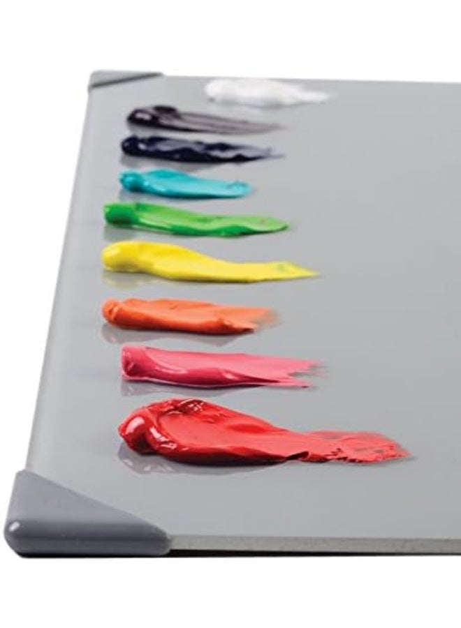 New Wave POSH Glass Artist Palette | Neutral Grey, 12 x 16 inches | Tempered Glass Palette for Oil Painting with Corner Guards | Use with Oil, Acrylic, Gouache, Watercolor, and Ink | Made in USA - Image 4