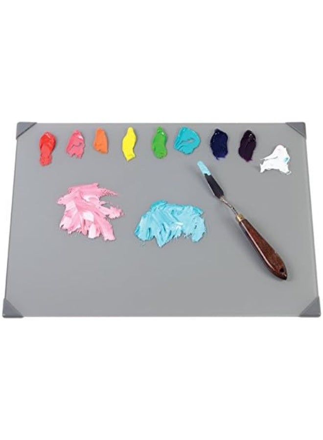 New Wave POSH Glass Artist Palette | Neutral Grey, 12 x 16 inches | Tempered Glass Palette for Oil Painting with Corner Guards | Use with Oil, Acrylic, Gouache, Watercolor, and Ink | Made in USA - Image 5