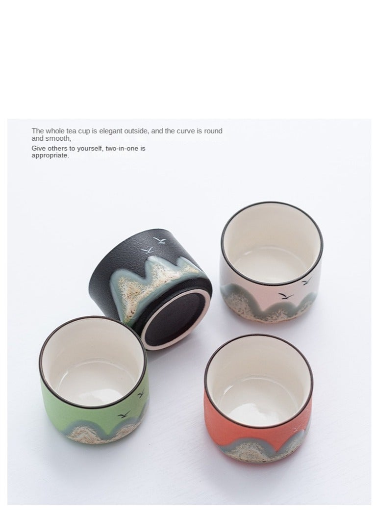 XiuWoo 4pcs Set Gift Box Porcelain Afternoon Tea Set Ceramic Coffee Cup with hand pattern  - Image 5
