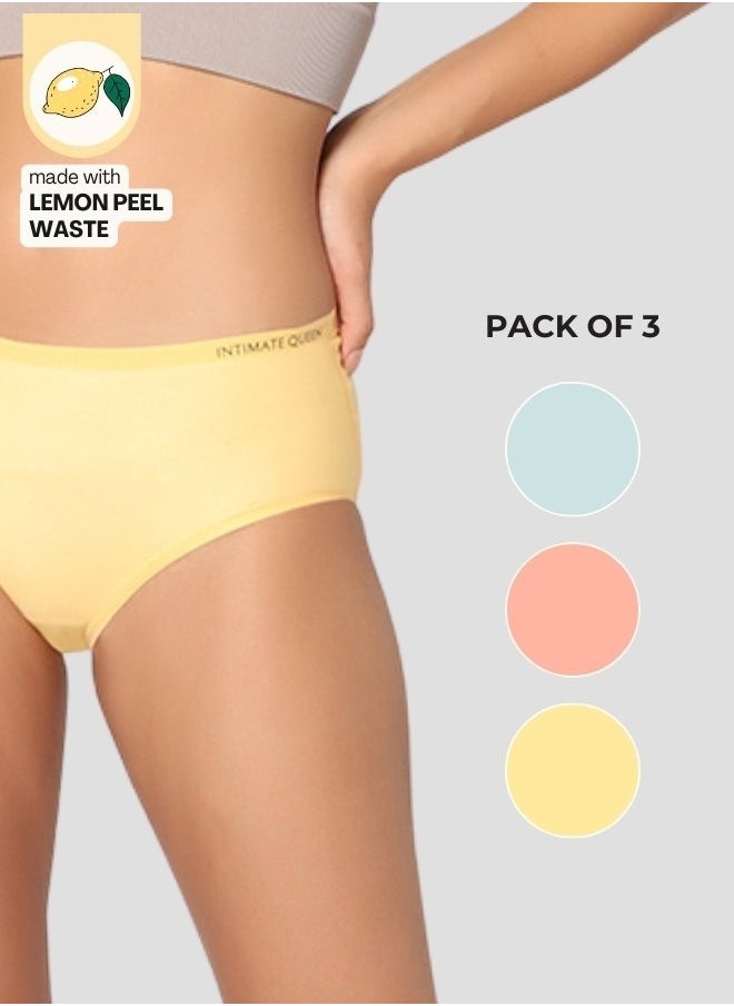 Intimate Queen Lemon Bae Briefs – Seamless Calm, Made with Lemon Peel | Sweat-Wicking & Made for Sensitive Skin (Pack Of 3)  - Image 1