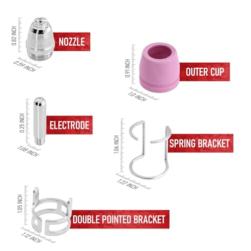 RX WELD 64PCS AG60P Plasma Cutter Torch Consumables Electrode Nozzles Cups Kit Galvanized Copper Ceramic AG-60 Consumables - Image 3
