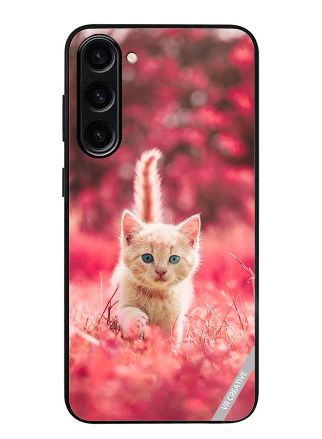 VR CREATIVE Protective Case Cover For Samsung Galaxy S24 Plus Red Blossom Cat Design Multicolour - Image 1