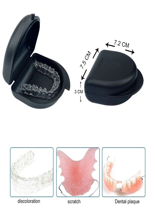 Dentosmile Dental Orthodontic Retainer/Aligner Case/Box/Mouth Guard and Denture Storage in Black Colour (1) - Image 3