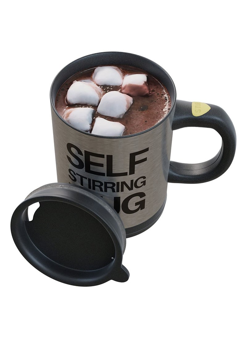 Self Stirring Mug- Reusable Auto Mixing Cup with Travel Lid for Protein Mix, Bulletproof Coffee, Chocolate Milk