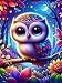 Modern Merch Animal Diamond Art Kits for Adults Night Owl 5D Diamond Painting for Adults Birds DIY Bird Decor Wall Art Cross Stitch Gem Art Round Drill 12x16in - Image 2