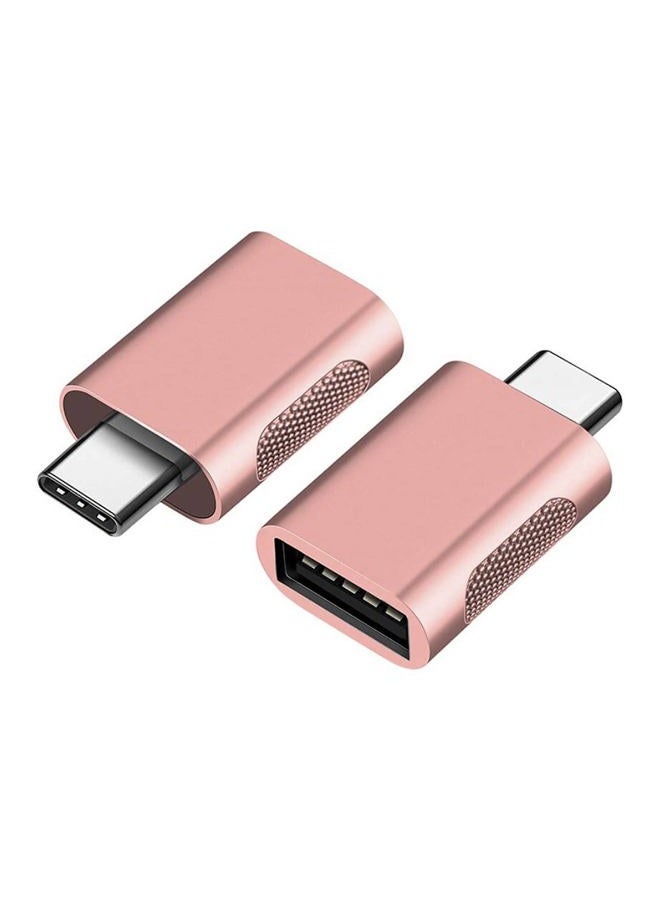 BEYEE USB Female to USB-C Male Adapter 2-Pack, USB C to USB Adapter Thunderbolt 3 to USB Female Adapter OTG for MacBook Pro2019,MacBook Air 2020,iPad Pro 2020,More Type-C Devices (Rose Gold) - Image 1