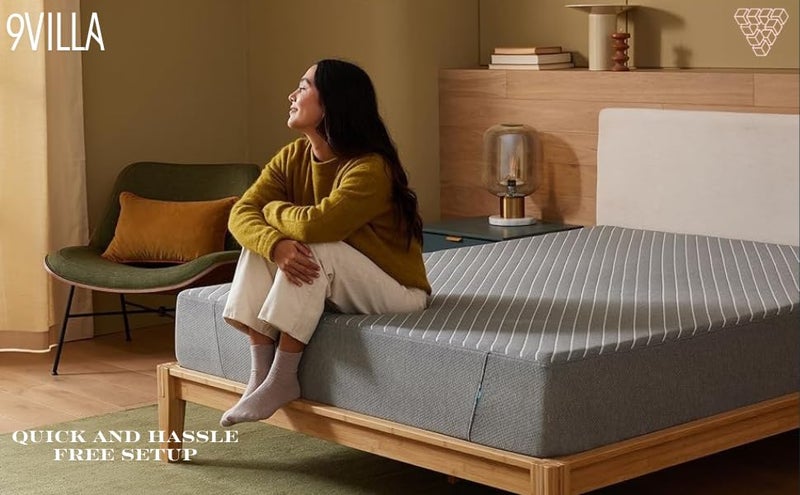 9villa Mattress | Dual Sided Comfort with HR & Soft Foam Mattress | 10 Year Warranty | Grey Color (72x36x4 Inches, Single) - Image 2