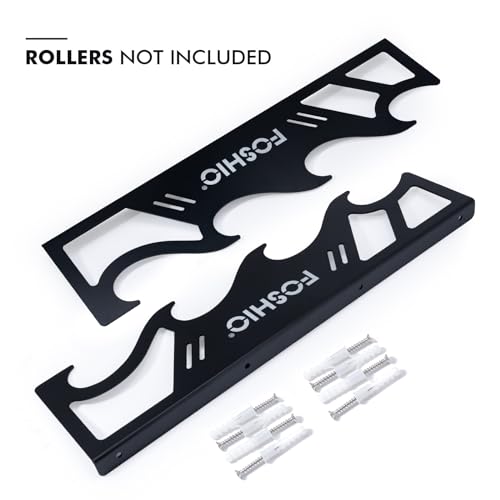 FOSHIO Vinyl Holder with Mounting Hardware,Metal Rack Heavy Duty Vinyl Storage Tool for 4 Rollers of Vinyl,Transfer Paper Tape,Wallpaper,Window Film,Wall Mount Garage Workshop,Rollers Not Included - Image 2