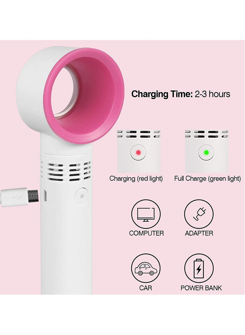 Portable USB Rechargeable Eyelash Fan Dryer - Bladeless Handheld Mini Fan for Eyelash Extensions & Essential Supplies (White) - Image 4