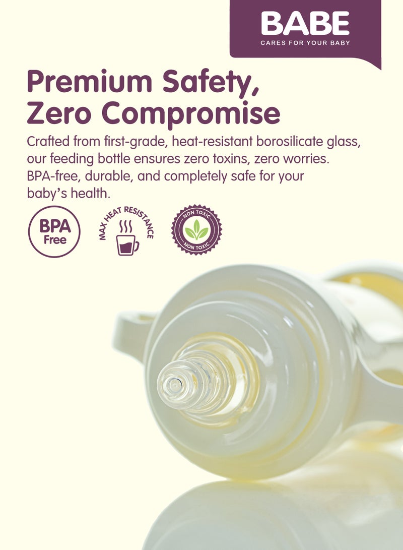 Babe Glass baby feeding bottle Heat - resisting (L) - 240 ml (8 oz) - Image 3