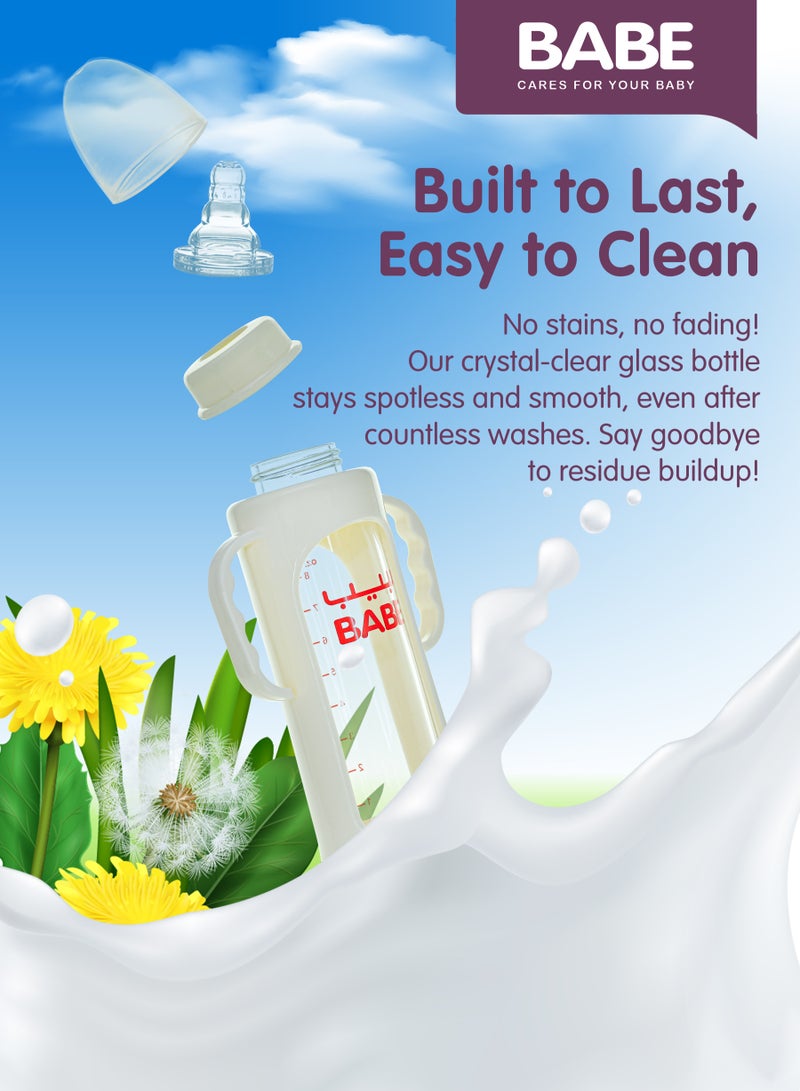 Babe Glass baby feeding bottle Heat - resisting (L) - 240 ml (8 oz) - Image 4